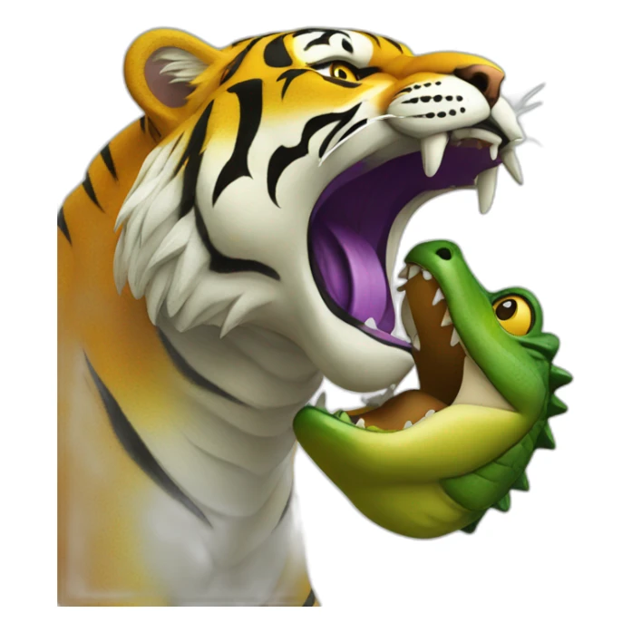 LSU Tiger Kissing Aligator sticker