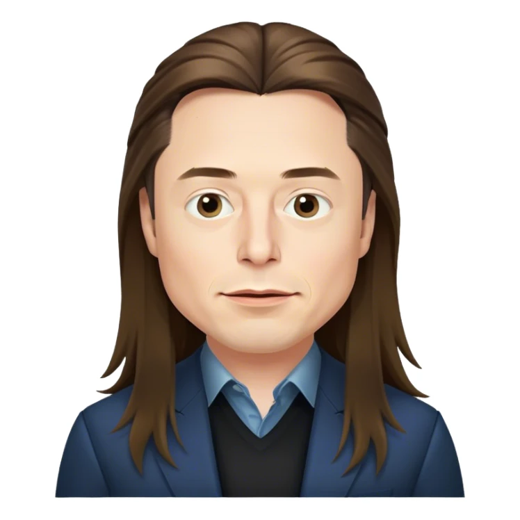 Elon musk with long hair sticker