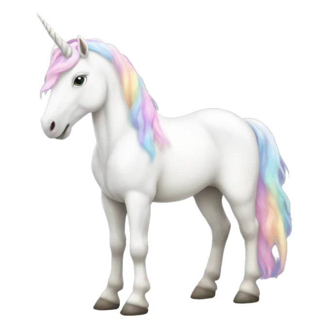 Fullbody White unicorn with pastel color mane  sticker