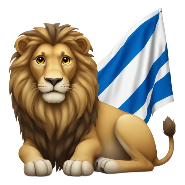 Lion next to the flag of Israel sticker