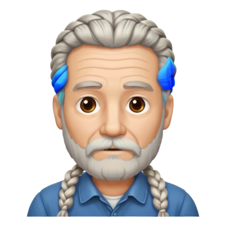 elves with braided hair old man sticker