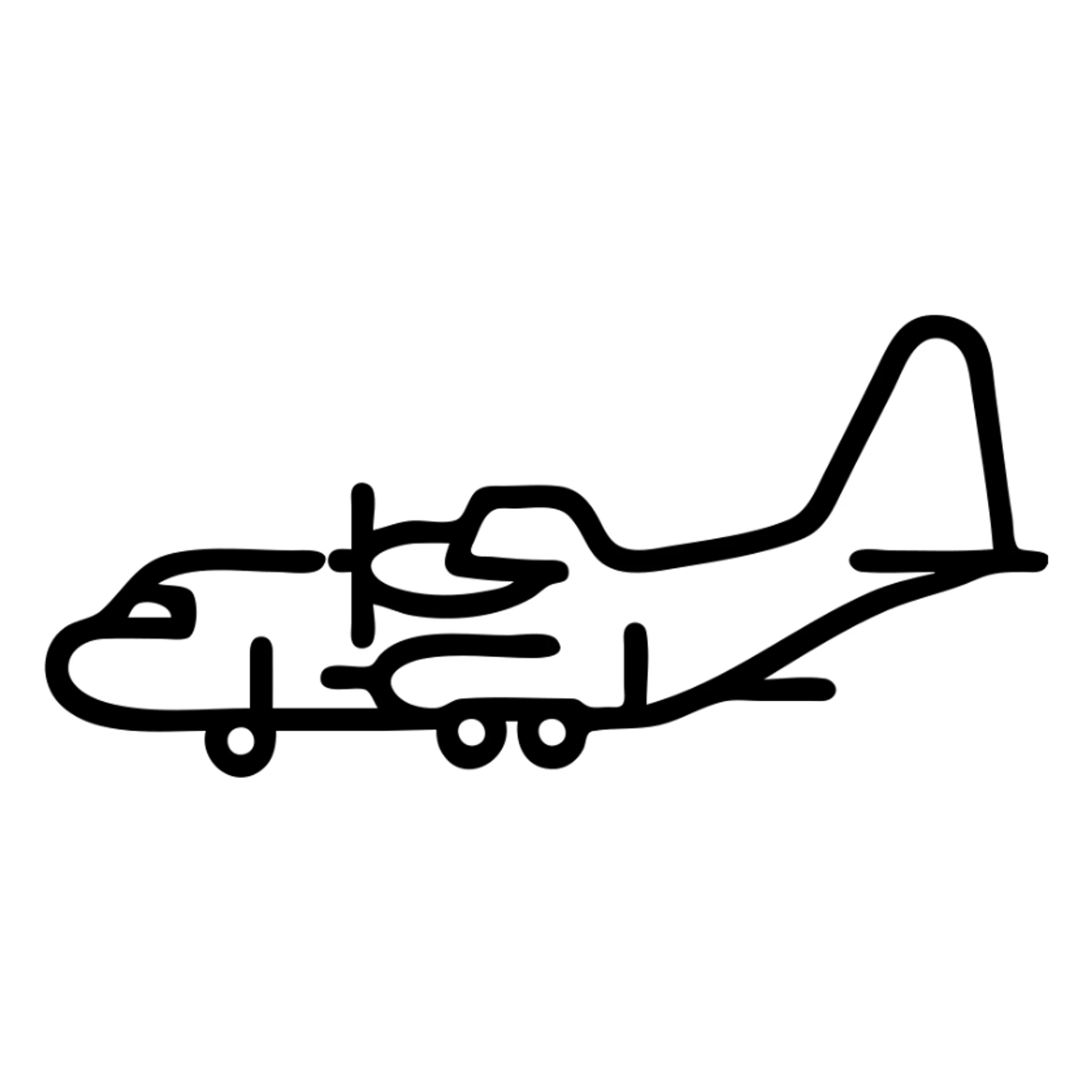 AC-130 gunship military aircraft with visible cannons and weapons from side view sticker
