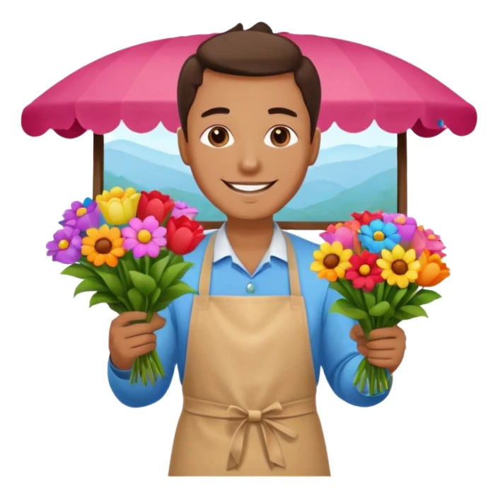 Street Flower Seller man  sticker