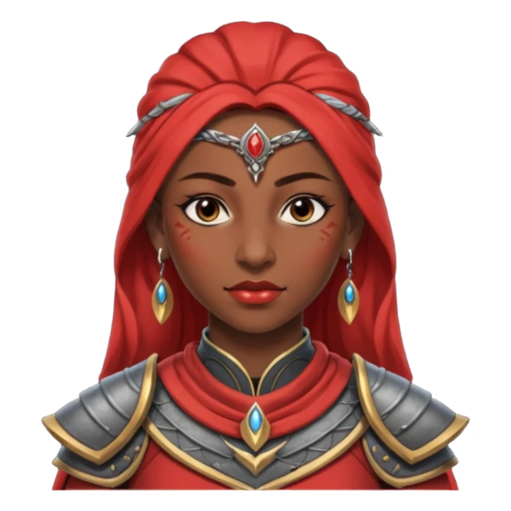 ESO female redguard warrior with lashes and earrings sticker