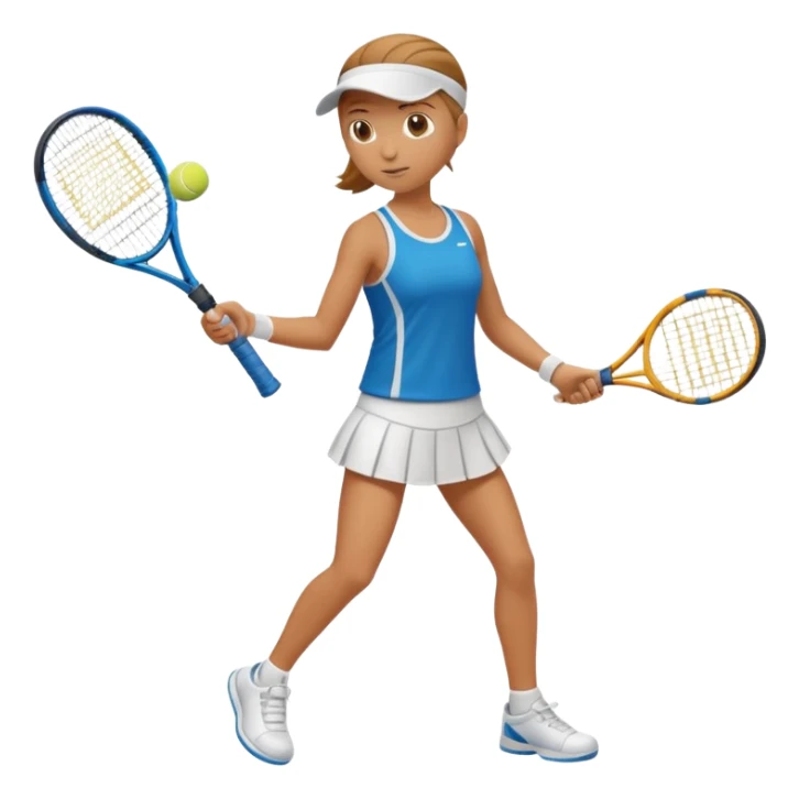 High resolution full body of a tennis player with just a one racket  sticker