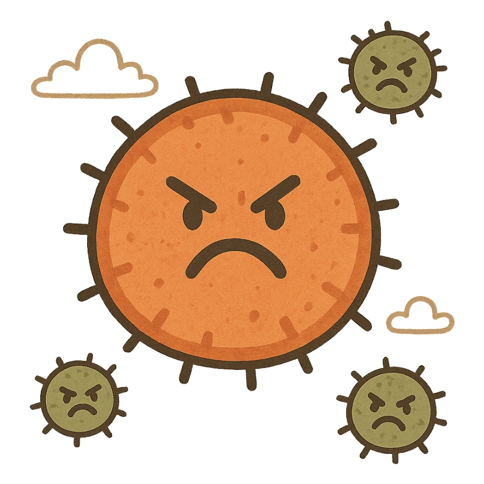 Angry armored cells sticker