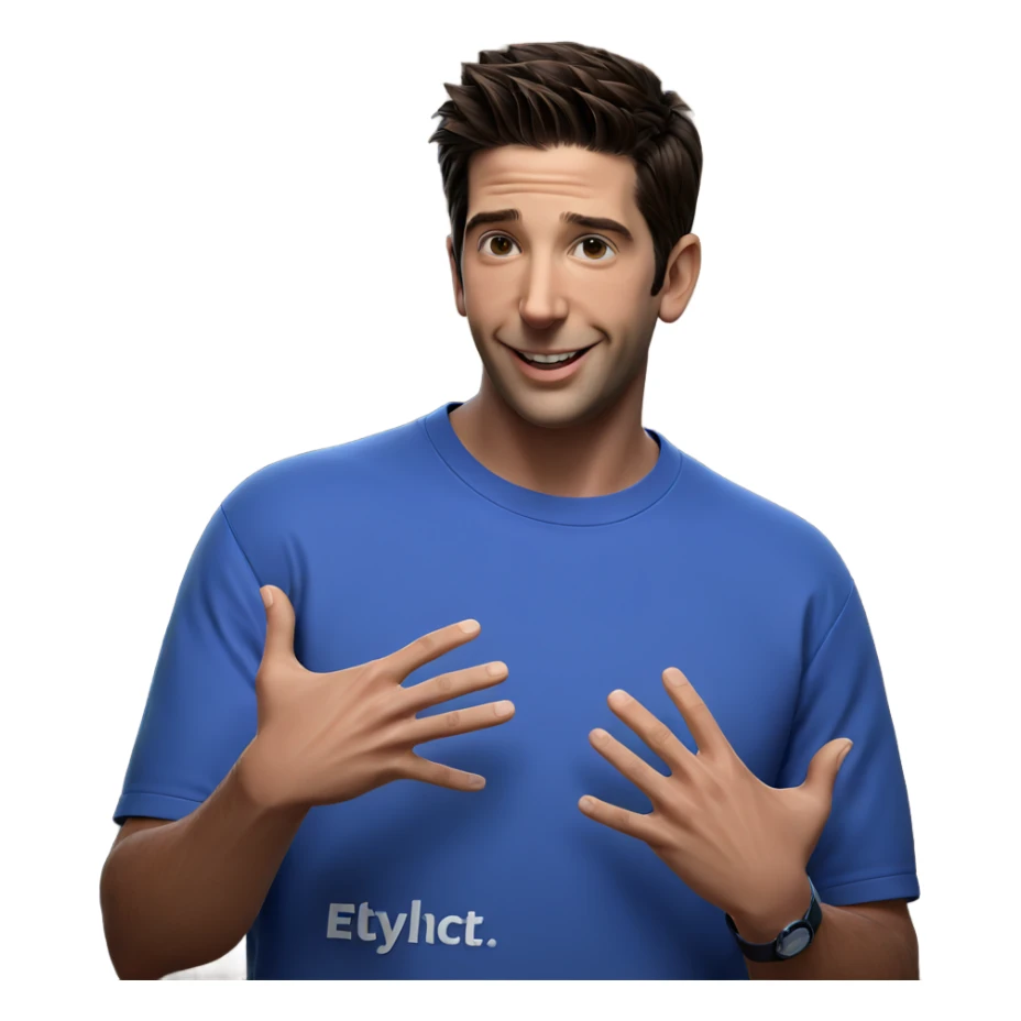 smiling boy in blue shirt sticker