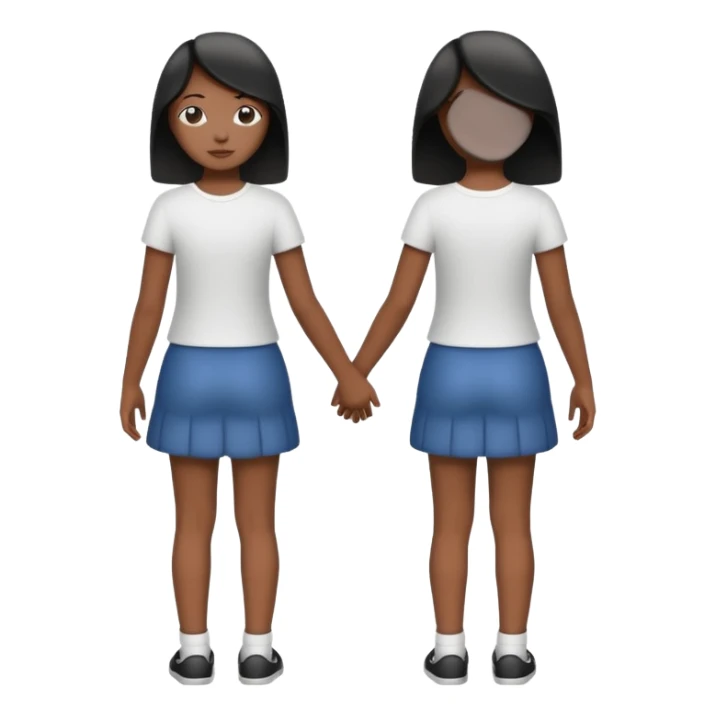 Black and white girl holding hands backs turned sticker