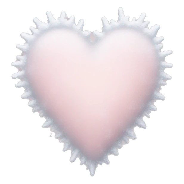 Frozen pale pink heart with snow sticker