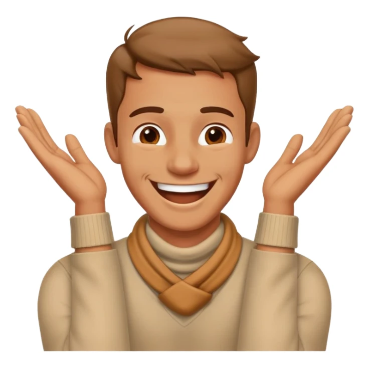 Man with hands around his neck crossed laughing  sticker