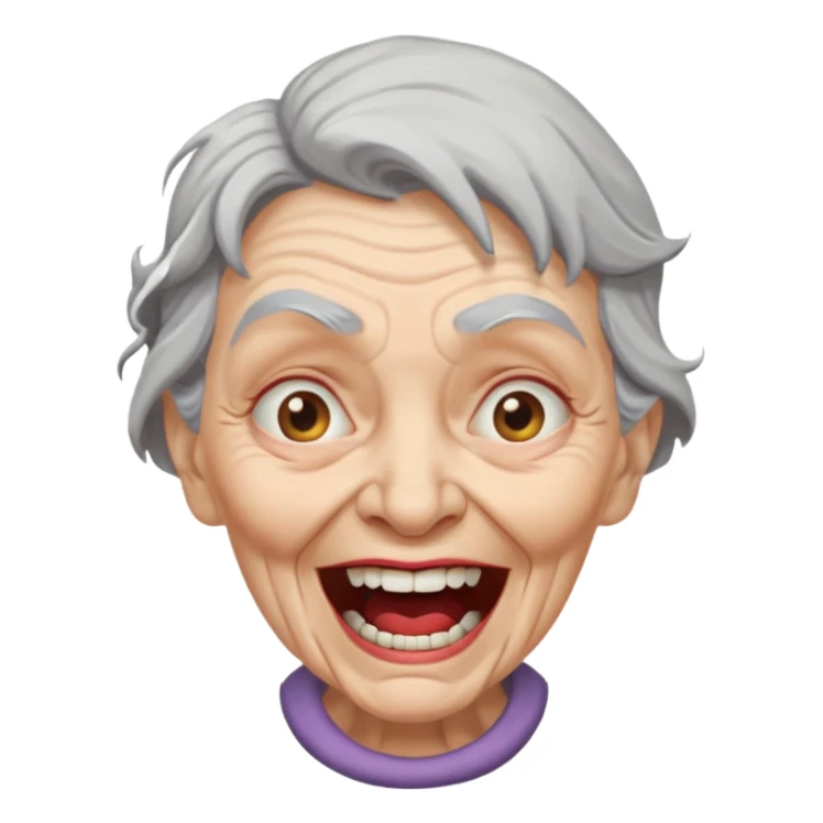 mad ugly old laughing evil woman sticker