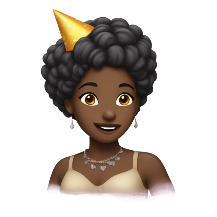 Black girl with black hair bday sticker