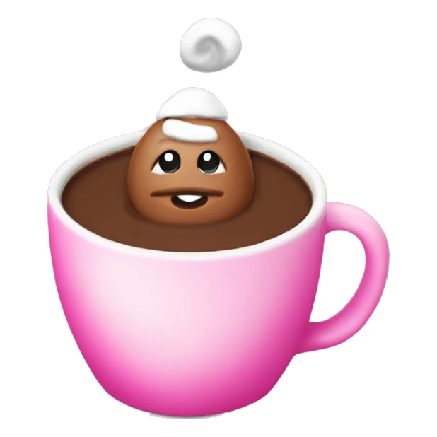 Hot chocolate in pink Santa mug sticker