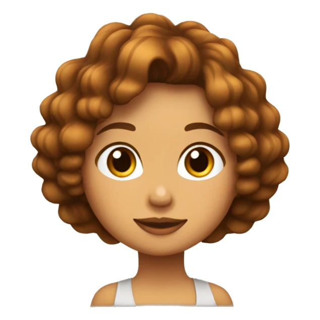 Chica de pelo ondulado largo y marron de piel blanca sticker