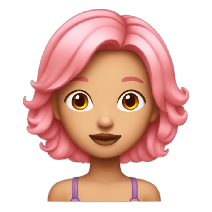 Girl peach with pink hair sticker