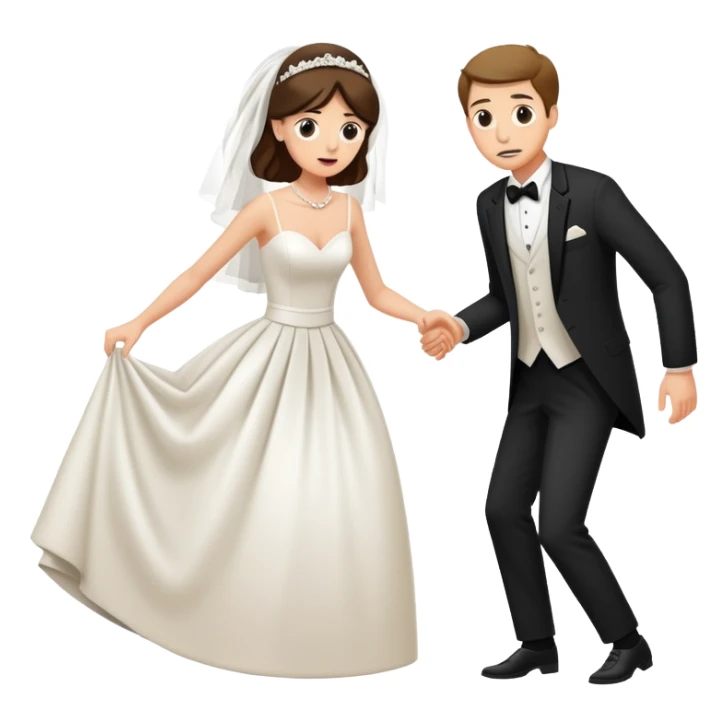 A person sneaking into a wedding, uninvited guest with funny expression sticker