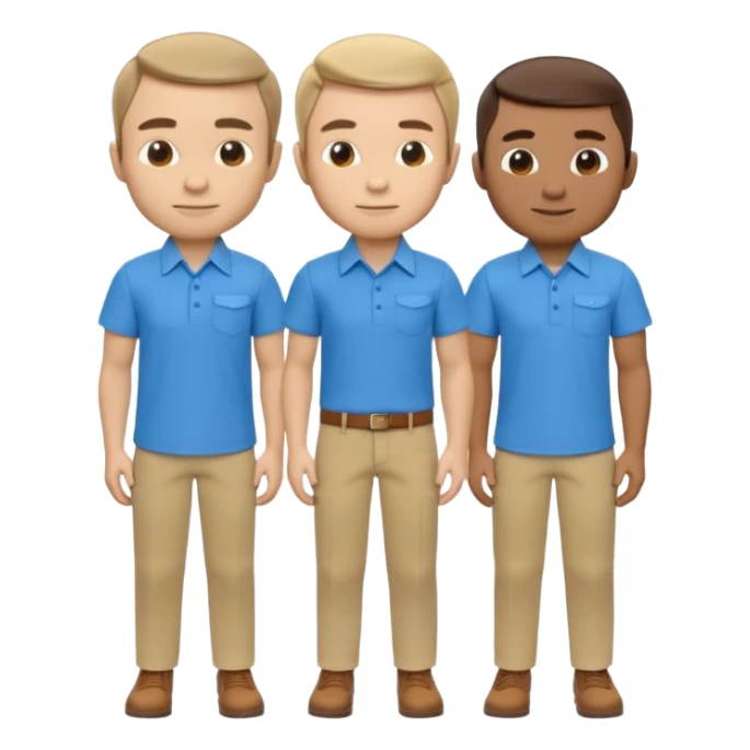 A 3D cartoon shirt and pants arranged side by side, semi-formal style, soft light, realistic Memoji-style. sticker