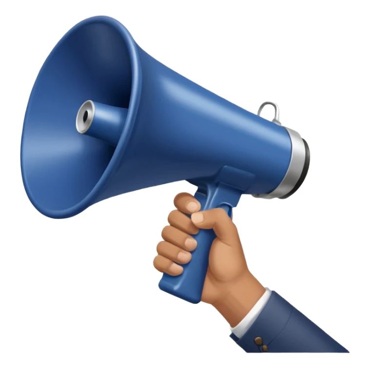 megaphone with male hand, collage style sticker