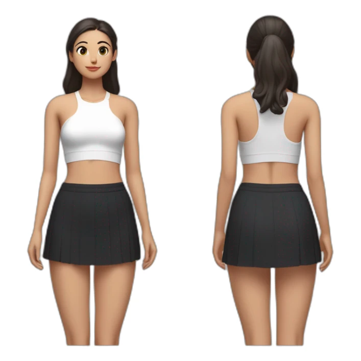 beauty-padahastasana-short-black-skirt-back-and-front-views-white-knickers-long-white-socks sticker