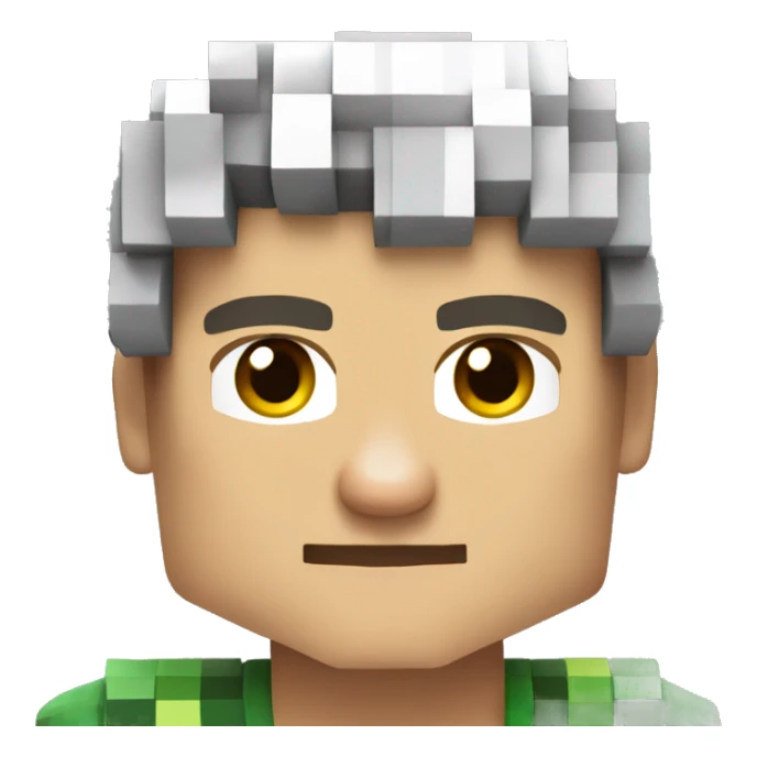 young caucassian adult in minecraft look sticker