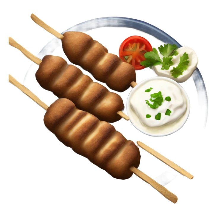 Bosnian national dish cevapi with kaymak and somun  sticker