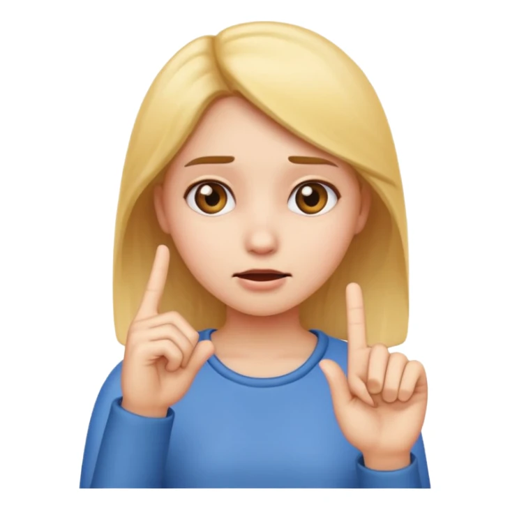 confused girl emoji with index finger in the air sticker