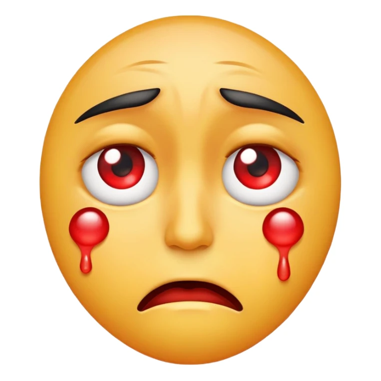A emoji that looks like it was hit with the most gut wrenching text ever sticker