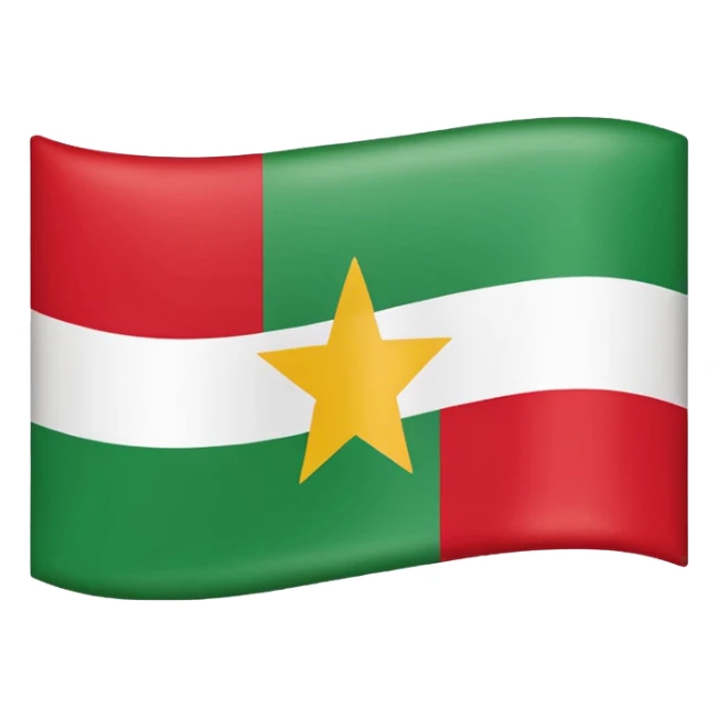 Suriname flag with the star on the left side sticker