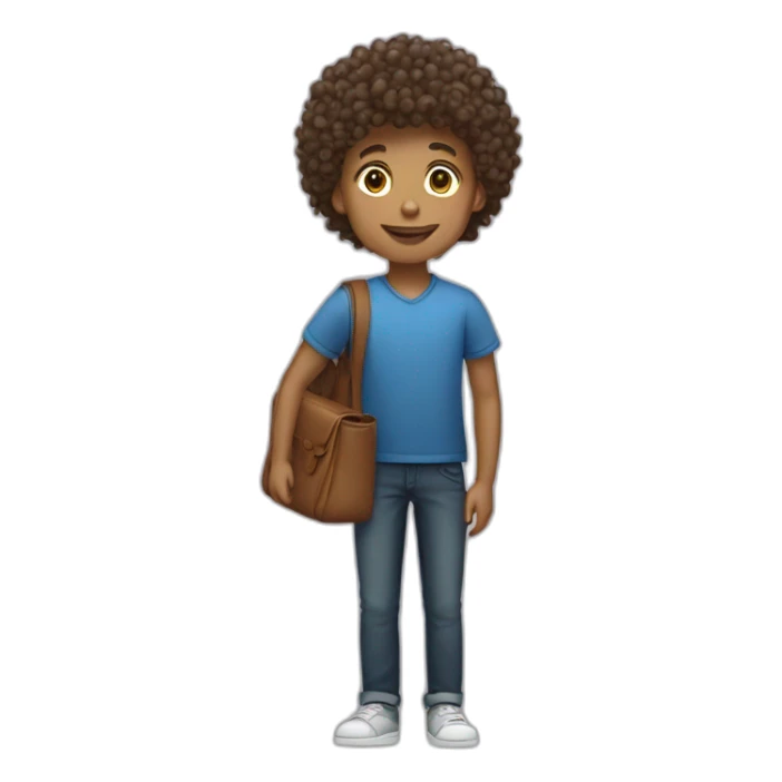 Curly hair boy passport  sticker