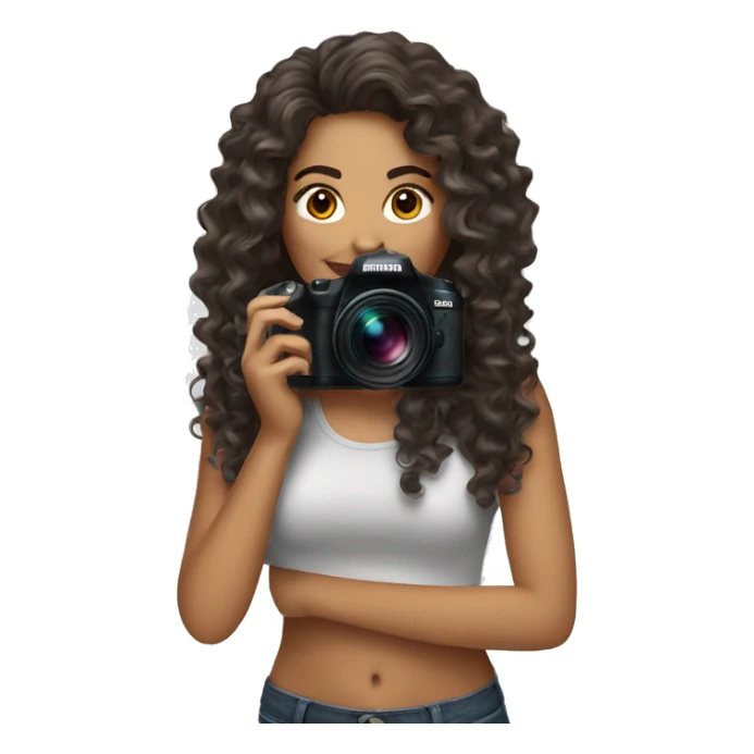 Latina photographer long curly hair sticker
