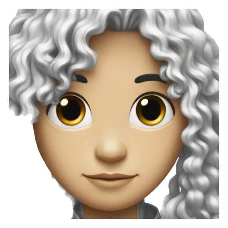 super curly long black hair, white skin, iron man, profile photo sticker