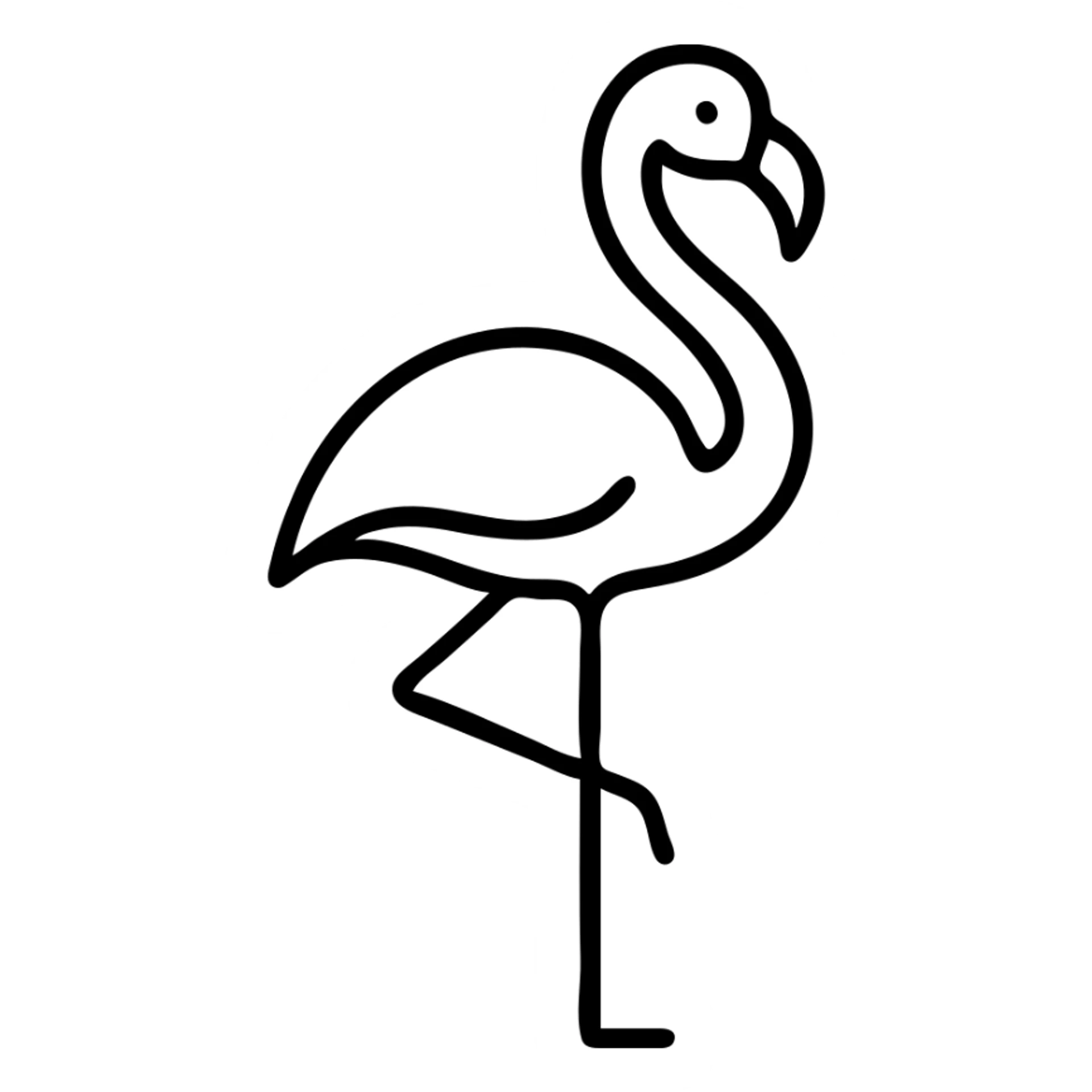 flamingo, simple and recognizable modern icon, clean lines, minimal detail sticker