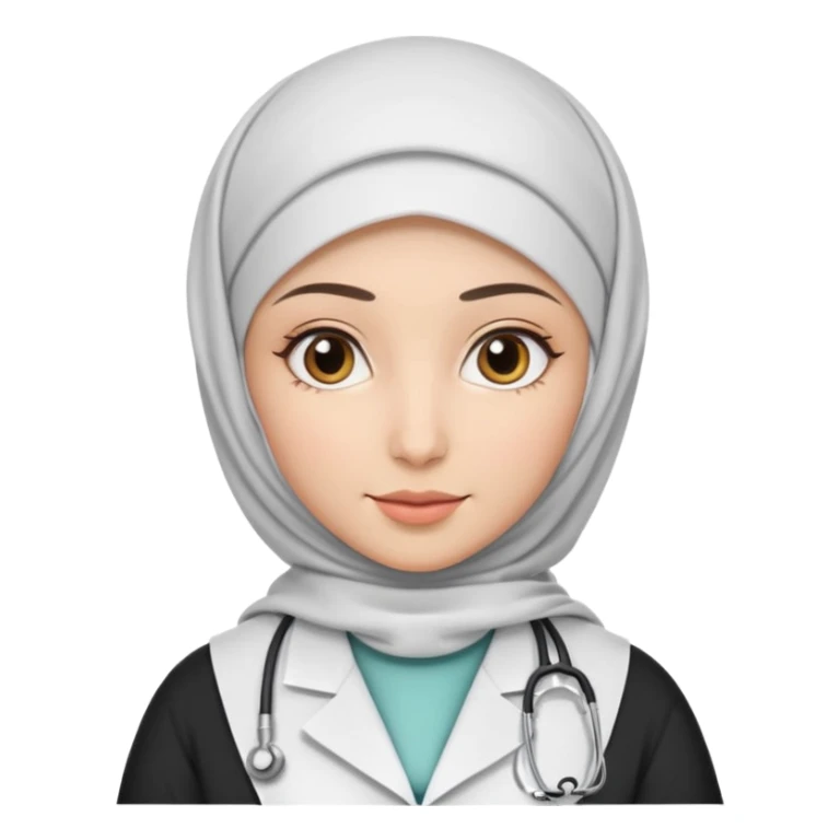 Hijab white doctor dress sticker