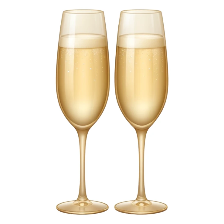 
2 light beige champagne glasses are knocked against each other sticker