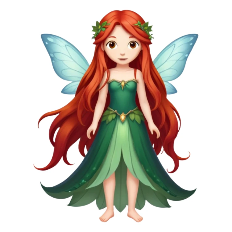 Une fée en entier avec de long cheveux roux  sticker