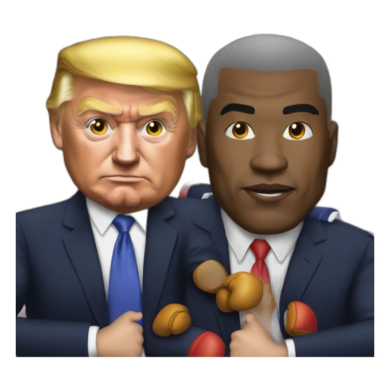 trump boxing with myke tyson sticker