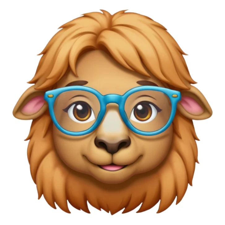 camel face with colored hair and glasses sticker