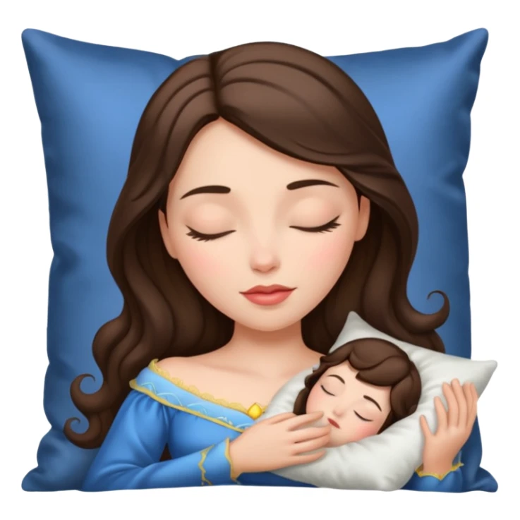 sleeping beauty brunette white girl with a silk pillow sticker