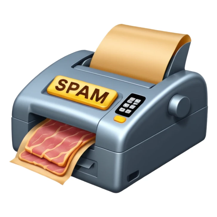 fax machine made of spam meat sticker