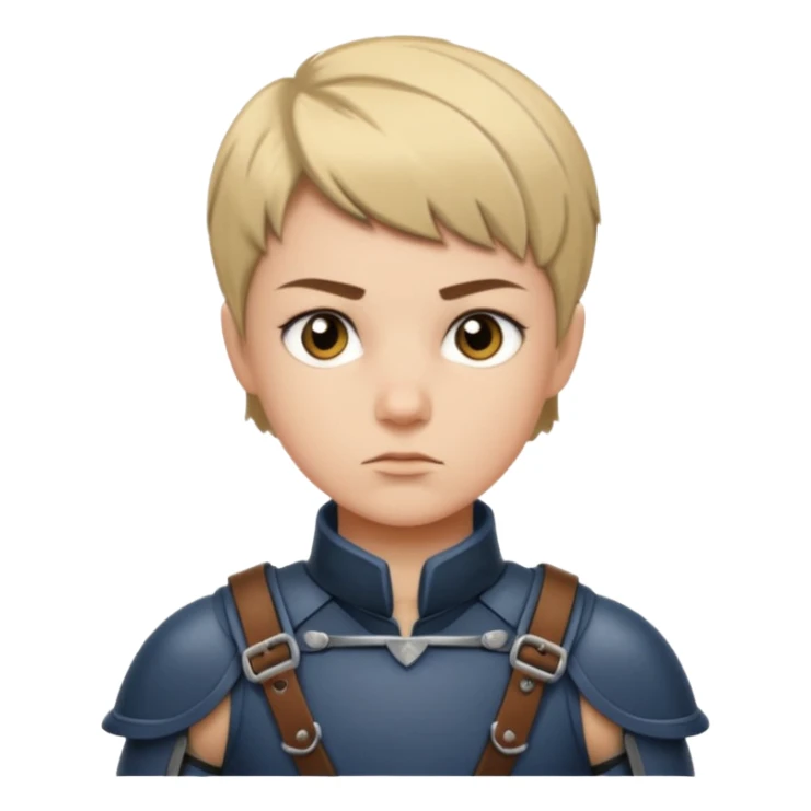 A young legionnaire with short hair, leather straps, and determined focused eyes.
 sticker