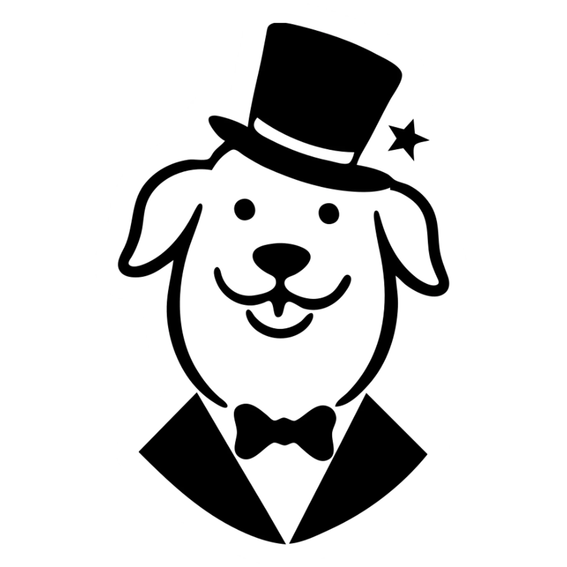 A dog wearing a top hat, formal, elegant sticker