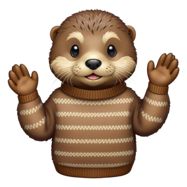 Disney-style, sea otter wearing a sweater  sticker