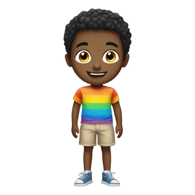 a young boy with big black eyes and full body sticker