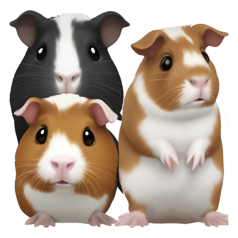 guinea pig black white and a little brown sticker
