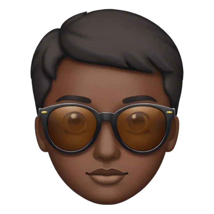 face with sunglasses but black skin tone sticker