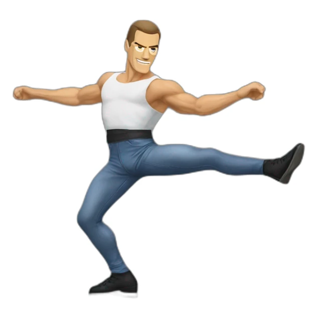 Jean-Claude-Van-Damme-karaté-splits-kick sticker