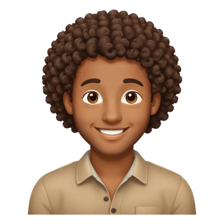 Black handsome guy with curly hair smiling  sticker