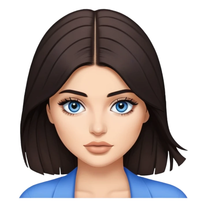 brunette kylie jenner with blue eyes sticker