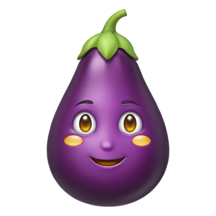 Un emoji jaune avec une aubergine sticker