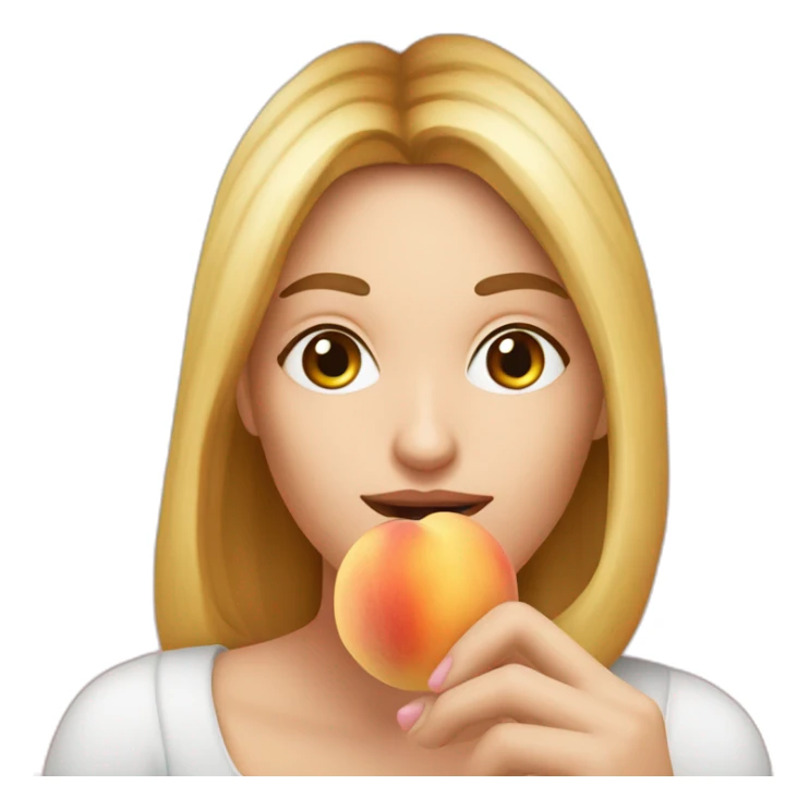 Hungry Giorgia Meloni with a peach sticker